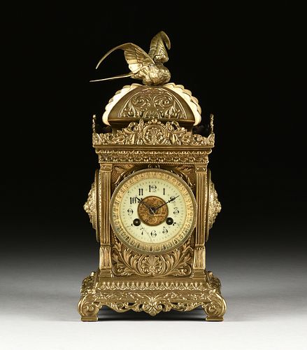A BELLE ÉPOQUE GILT BRASS LANTERN