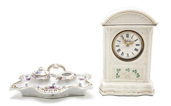 A Belleek Porcelain Cased Mantel