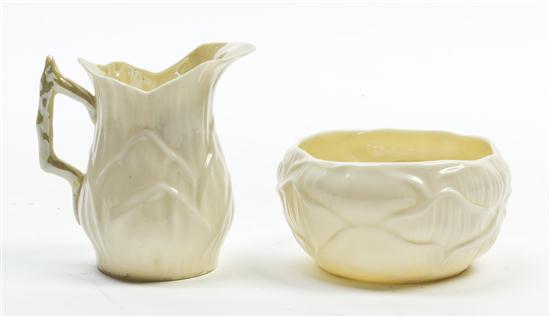A Belleek Porcelain Creamer and