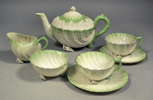 A Belleek porcelain tea service