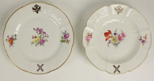 A Berlin dessert plate painted with