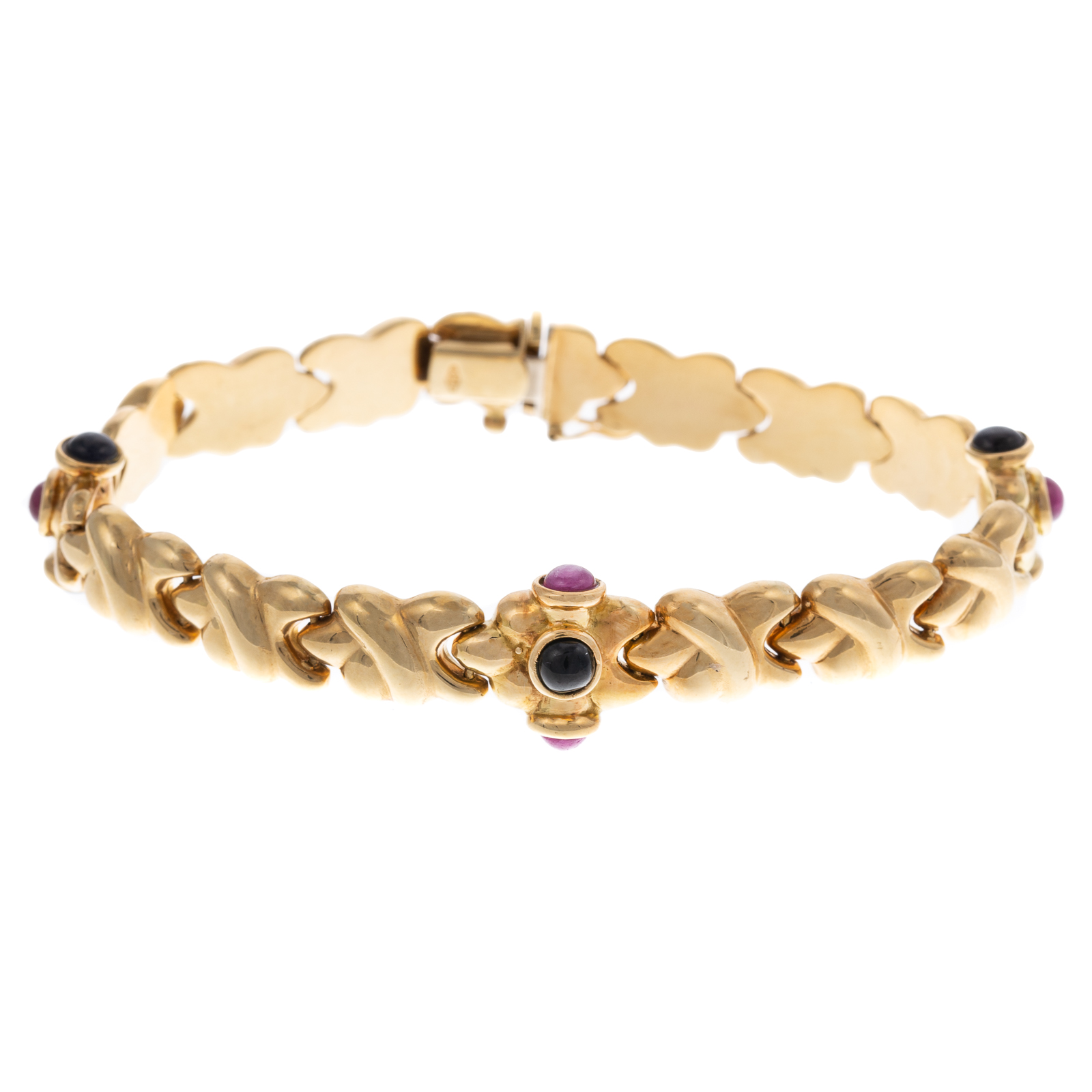 A BEZEL-SET RUBY & SAPPHIRE