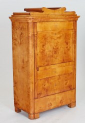 A BIEDERMEIER BIRCH ARMOIRE, E
