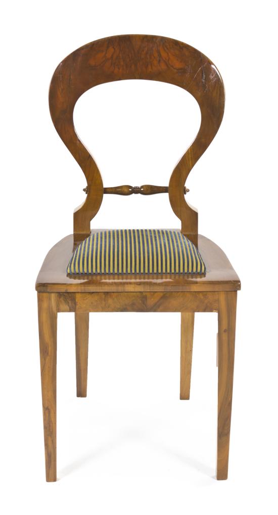 A Biedermeier Burlwood Side Chair