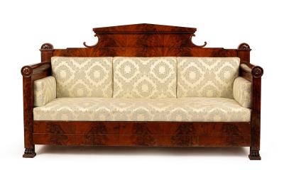 A Biedermeier flame mahogany