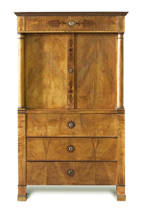 A Biedermeier Satinwood Cabinet the