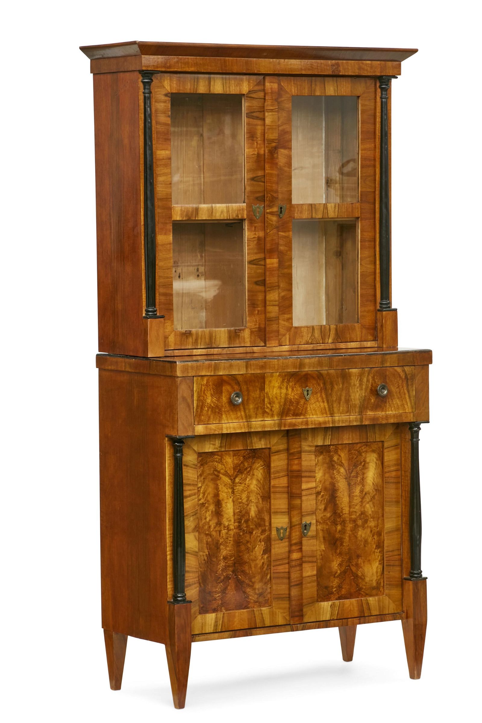 A BIEDERMEIER WALNUT DISPLAY