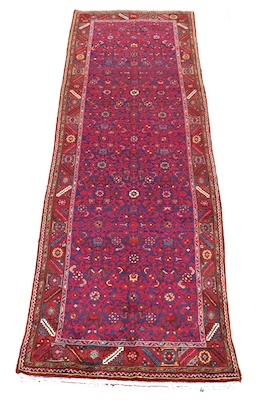 A Bijar Runner Reds on blue