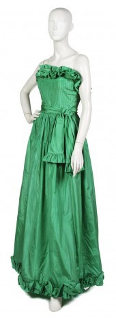 A Bill Blass Green Silk Faille