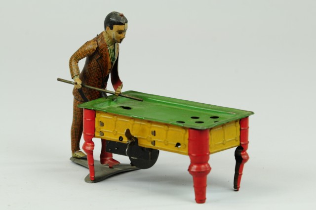 a/ BILLIARDS PLAYER Lithographed