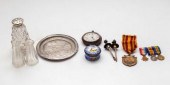 A Bilston enamel box, three mi