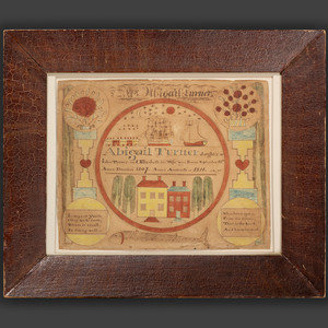 A Birth Record Watercolor Fraktur