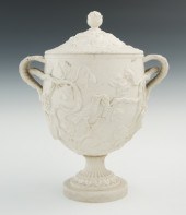A Bisque Covered Urn Bulbous v