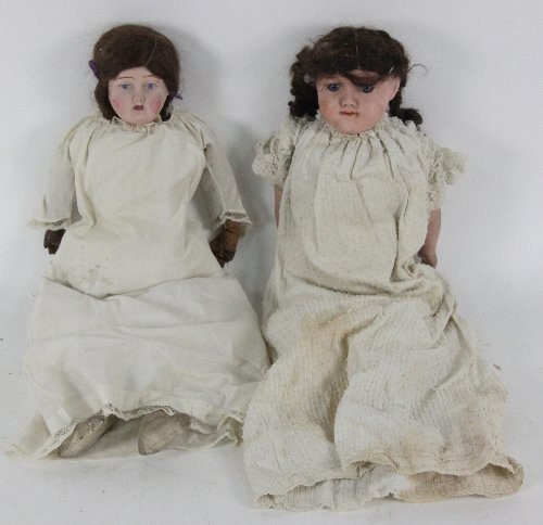 A bisque head doll with painted