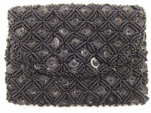 A black beaded evening purse