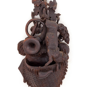A Black Forest Carved Wall Pocket