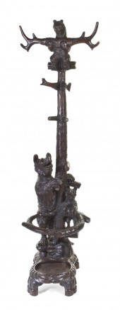 A Black Forest Carved Wood Hal