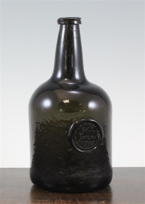 A black glass sealed wine bottle