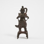 A Black Lacquered Bronze Figur