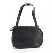A Black Leather Chanel Handbag
