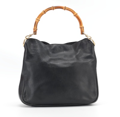 A Black Leather Gucci Hobo