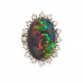 A BLACK OPAL, DIAMOND AND EIGH