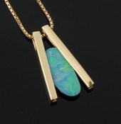 A Black Opal Triplet Pendant a