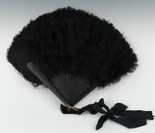 A Black Ostrich Feather Hand F