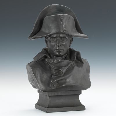 A Black Porcelain Bust of