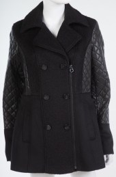 A BLACK QUILTED COAT Laundry b