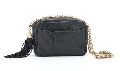 A Black Quilted Leather Chanel