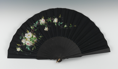 A Black Silk Hand Painted Hand