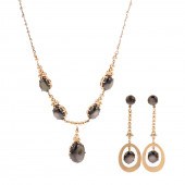 A BLACK STAR SAPPHIRE EARRINGS