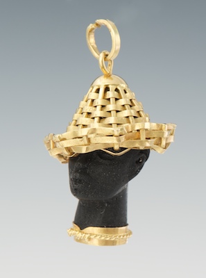 A Blackamoor 18k Gold Pendant