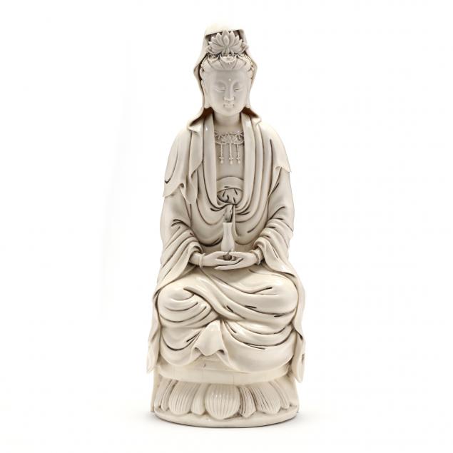 A BLANC DE CHINE PORCELAIN SEATED