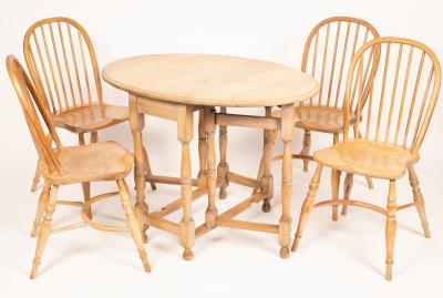 A bleached oak gateleg table,