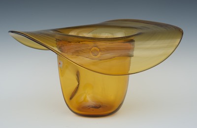 A Blenko Glass Cowboy Hat Ice