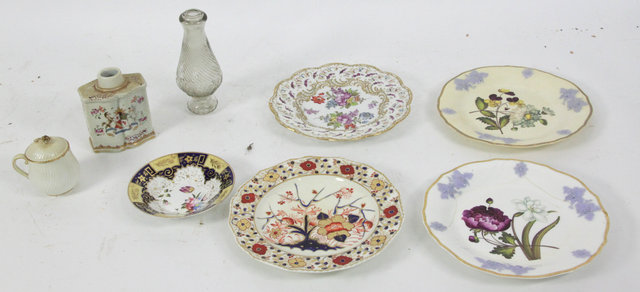 A Bloor Derby plate painted in