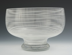 A BLOWN GLASS CENTERPIECE BOWL,
