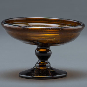 A Blown-Glass Compote in Amber