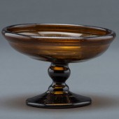 A Blown-Glass Compote in Amber