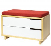 A BLU DOT TWO DRAWER MAPLE CAB