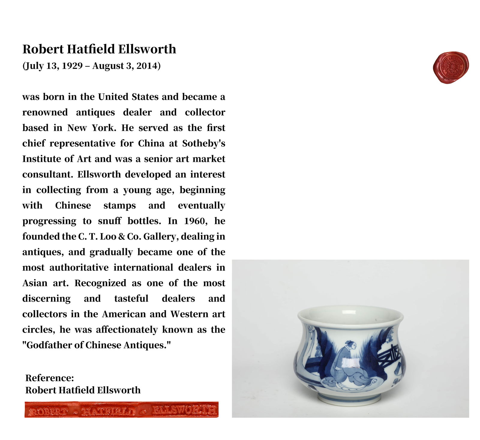 A BLUE AND WHITE 'ARHATS' CENSERA