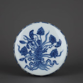 A BLUE AND WHITE 'BOUND LOTUS'