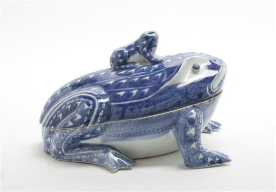 A Blue and White Ceramic Box in the