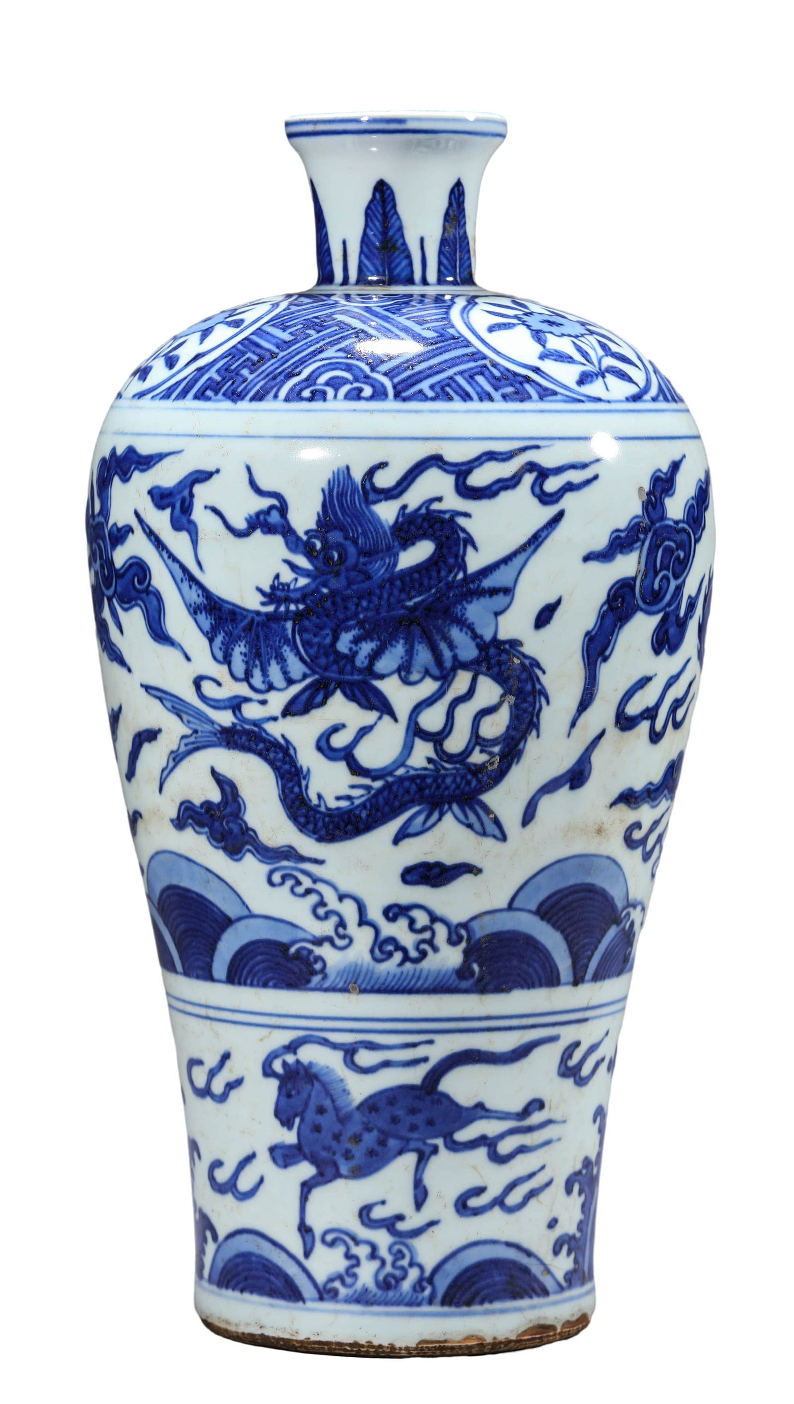 A BLUE AND WHITE 'CLOUD DRAGON'