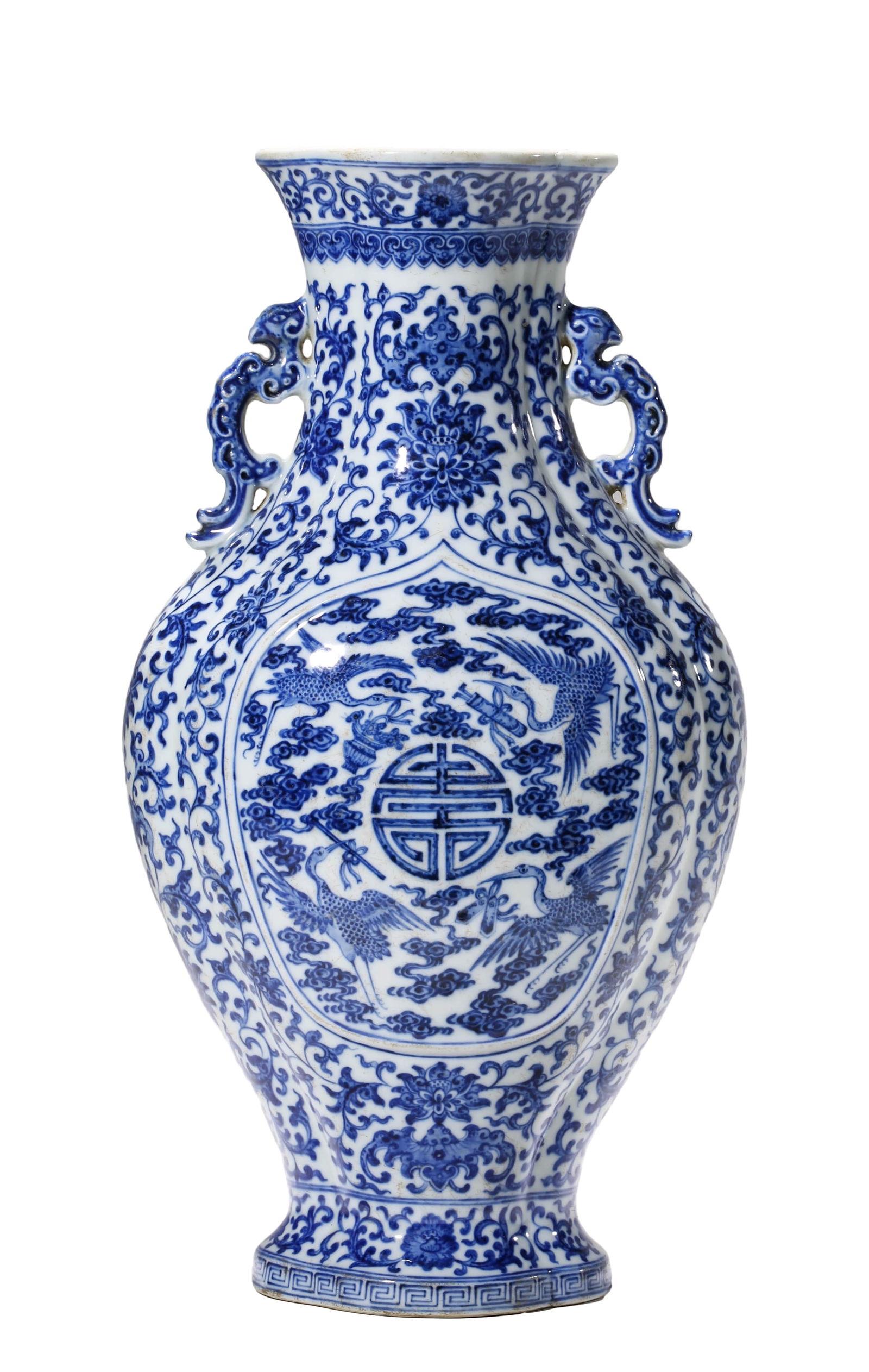 A BLUE AND WHITE 'INTERLOCKING
