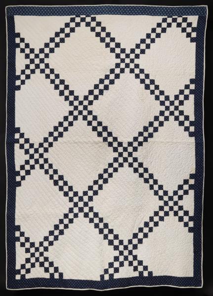 A BLUE AND WHITE IRISH CHAIN