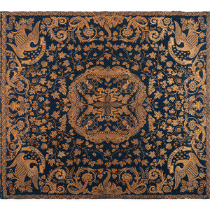 A Blue and White Jacquard Woven