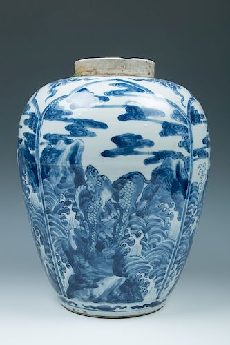 A BLUE AND WHITE JARThe blue and